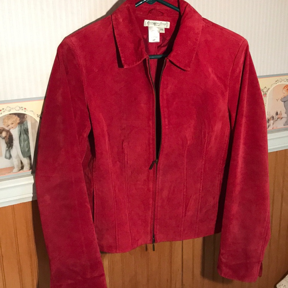 ColdwaterCreekGorgeous RED suede zip up Blazer